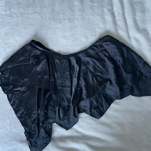 Lioness Turlington Satin Asymmetrical Black Skirt